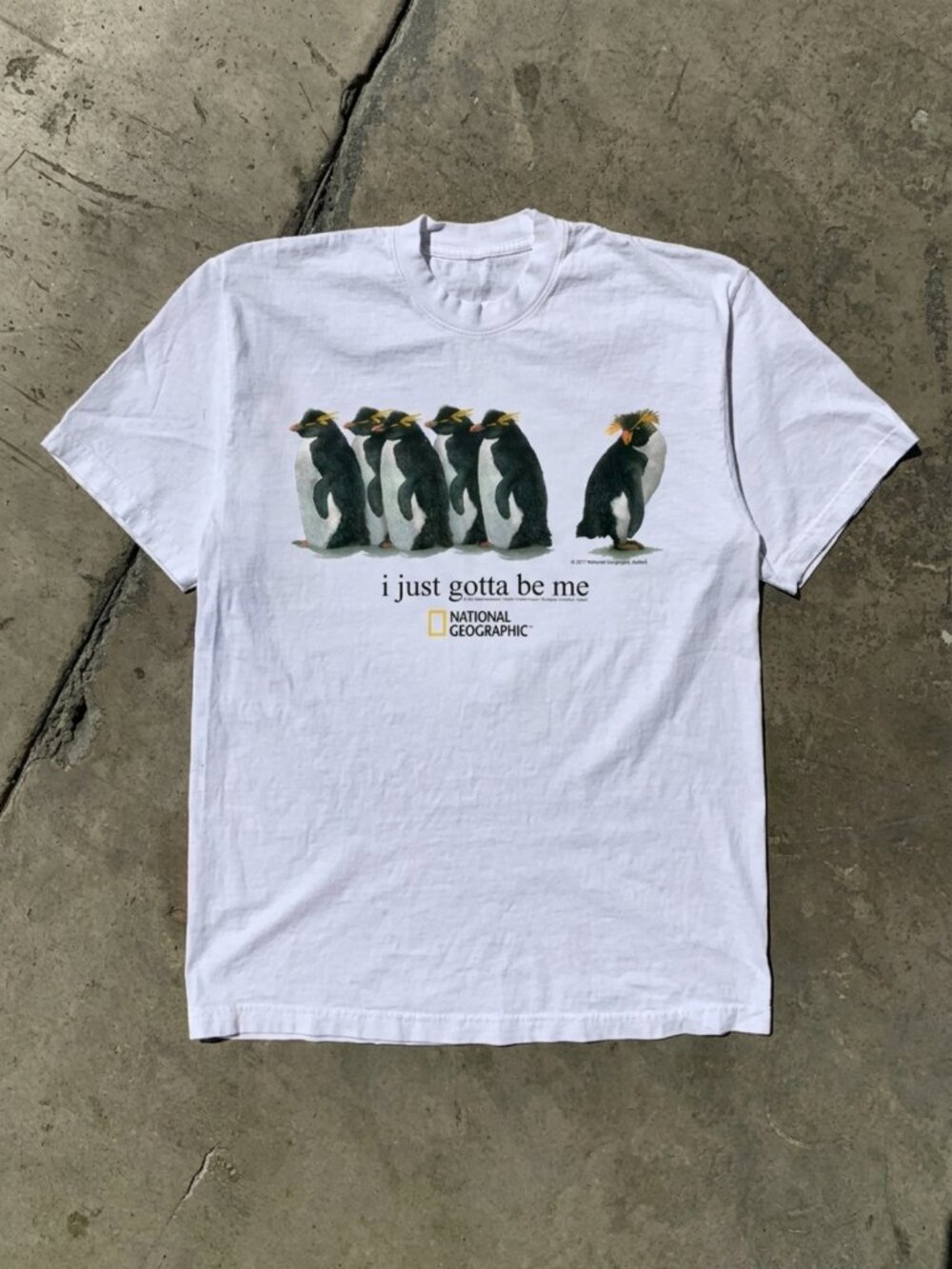 I Just Gotta Be Me' Rockhopper NAT GEO Rare White T-Shirt Reprint